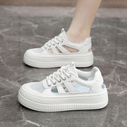 Damen Sportliche Plateau Sneakers mit atmungsaktiver Mesh-Konstruktion und rutschfester Laufsohle