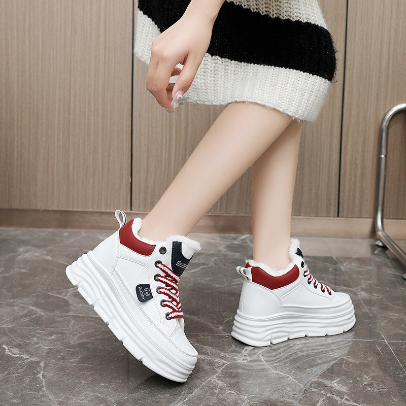 Damen Winterliche High-Top Sneakers mit luxuriösem Fleece-Futter