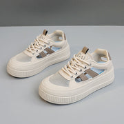 Damen Sportliche Plateau Sneakers mit atmungsaktiver Mesh-Konstruktion und rutschfester Laufsohle