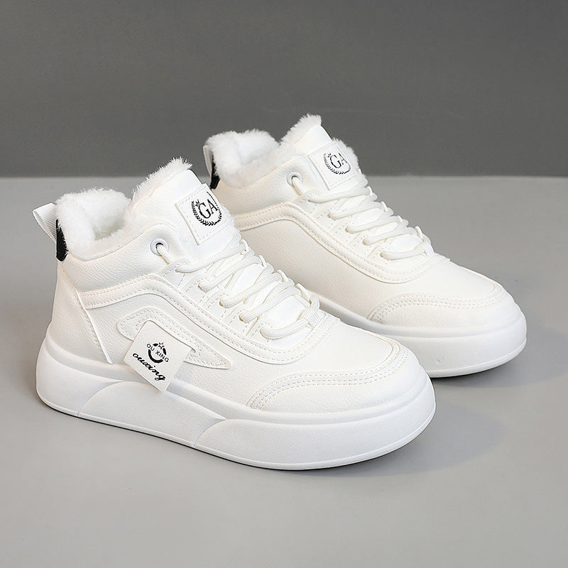 Damen modische High-Top Sneakers mit kuscheligem Innenfutter und rutschfester Sohle
