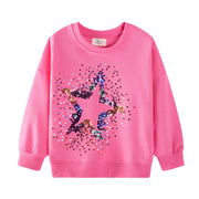 Mädchen Sweatshirt mit glitzerndem Sternenmotiv Drune