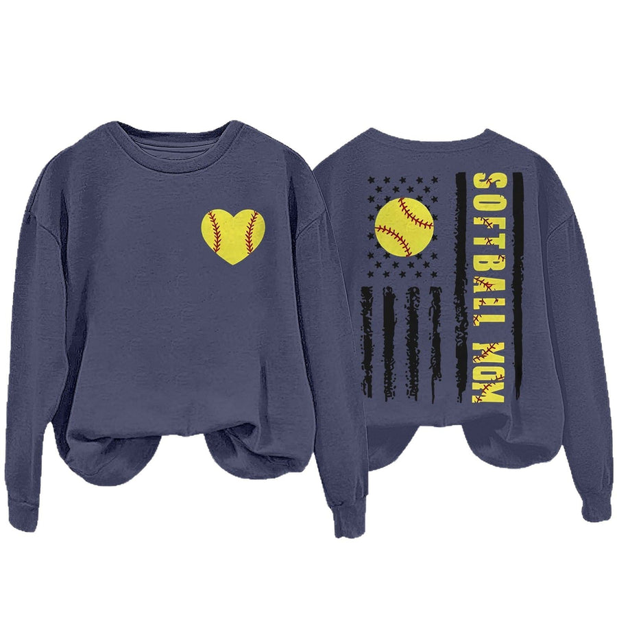 Damen Sweatshirt mit kreativem Softball-Design