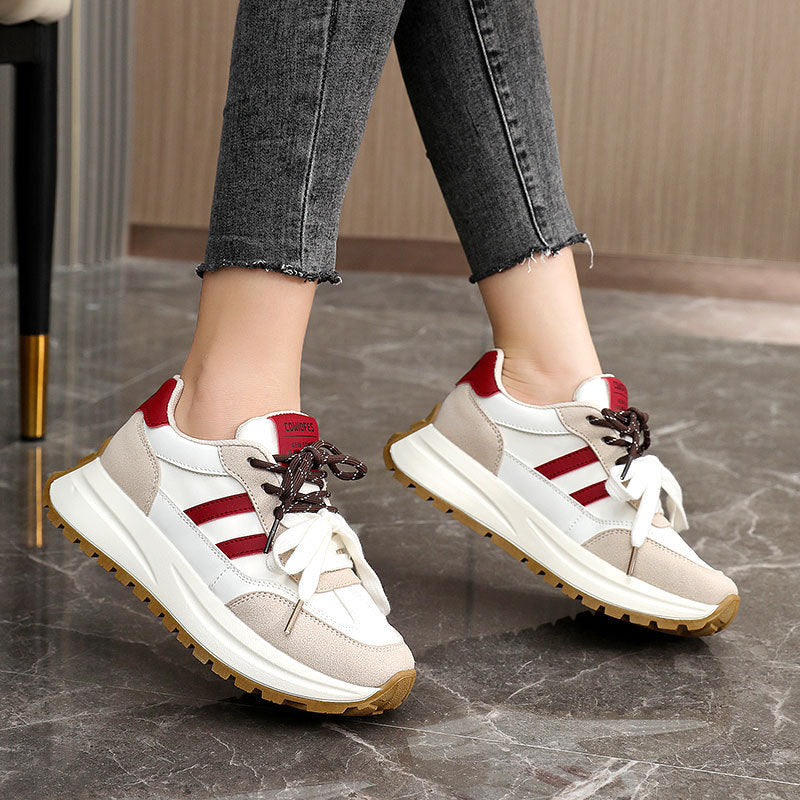 Damen Sportliche Plateau Sneakers mit atmungsaktivem Obermaterial