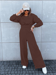 Damen lässiger Jumpsuit mit weitem Bein und praktischer Kapuze