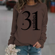 Damen Sweatshirt mit kreativem Halloween-Motiv und bequemer Passform