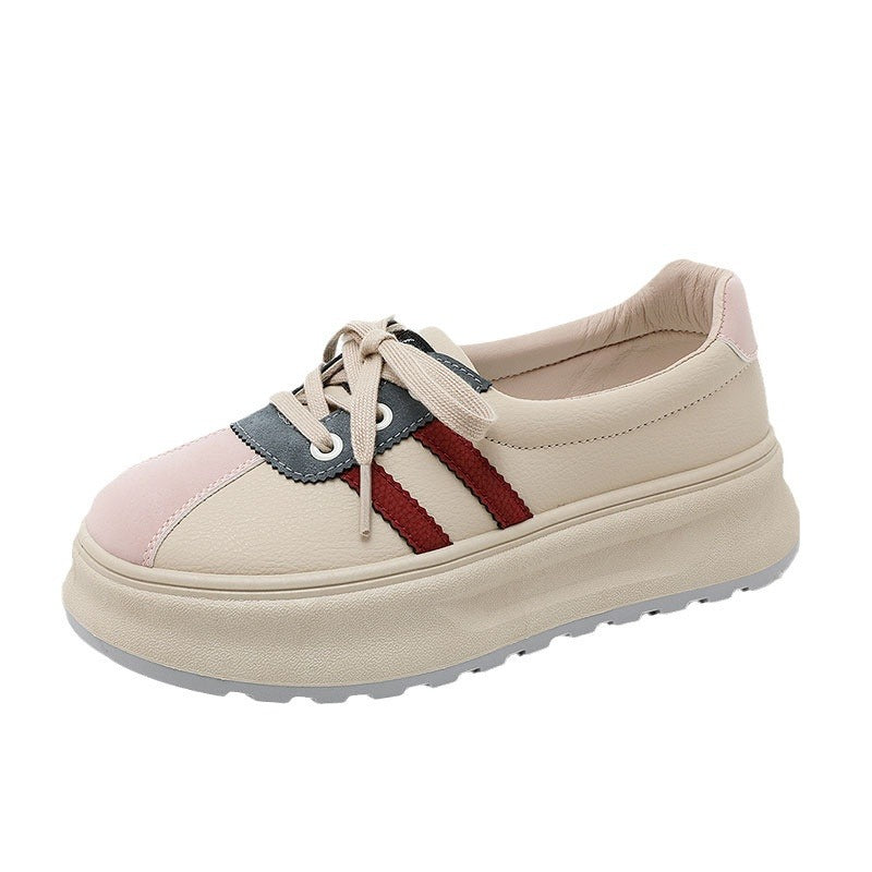 Damen modische Plattform Sneakers mit trendigem Metallic-Design
