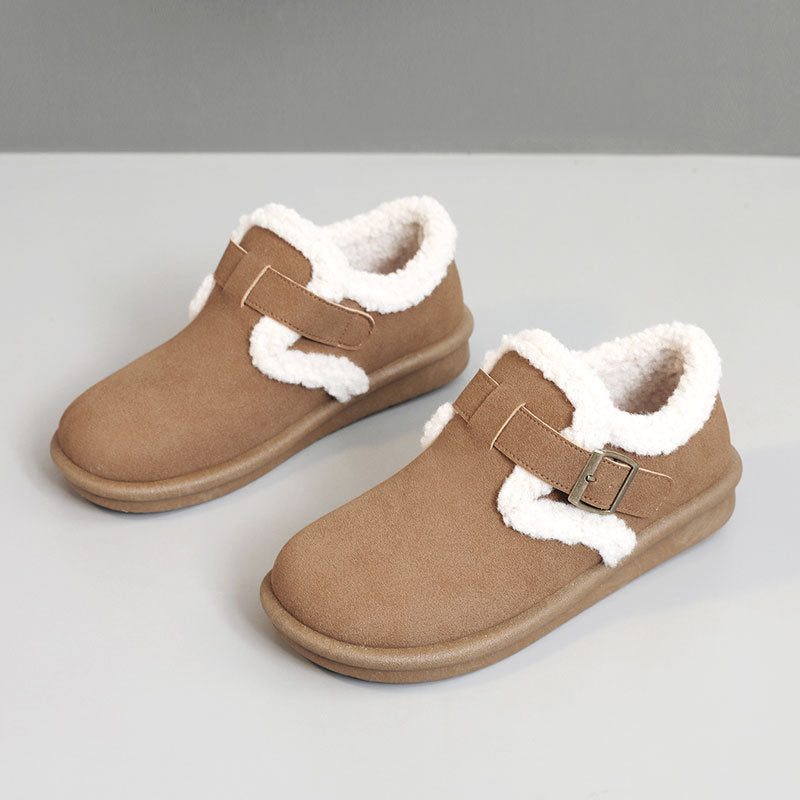 Damen Hausschuhe mit warmem Fleece-Futter und verstellbarem Riemen