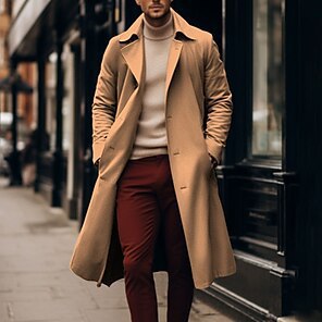 Herren eleganter Langmantel mit modernem Schnitt Aliams
