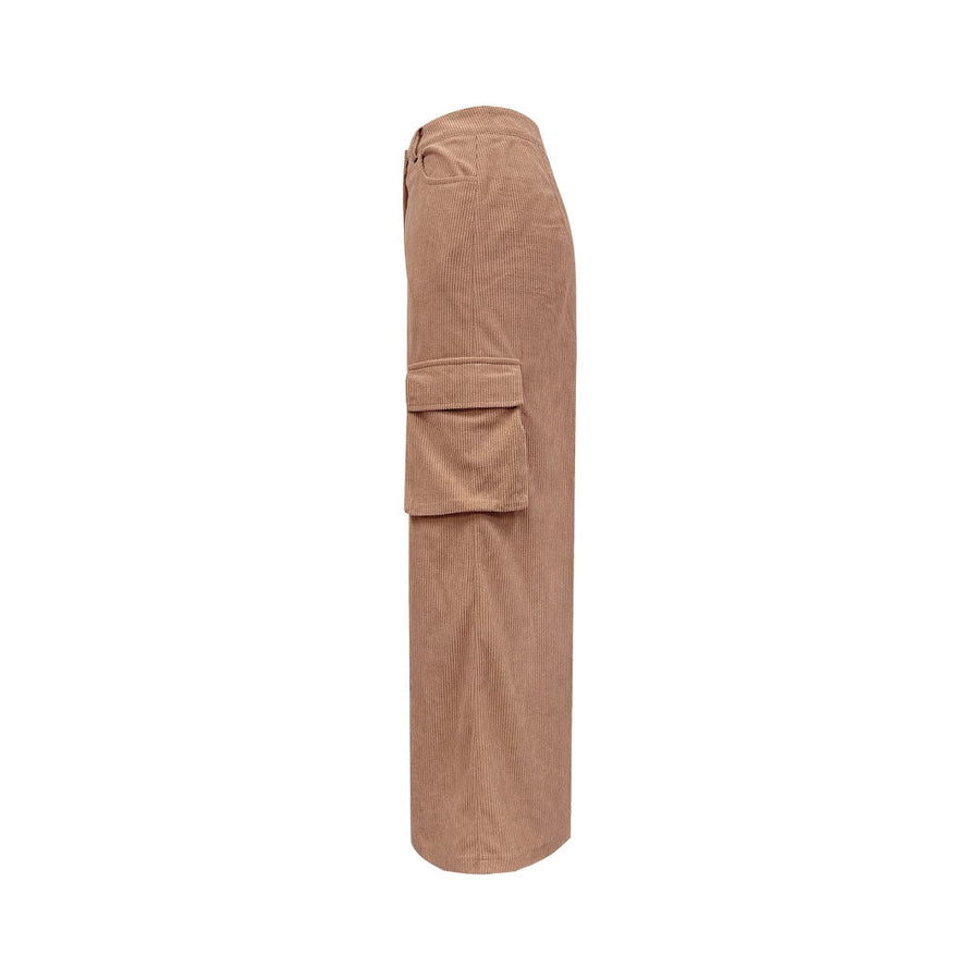 Damen Cargo-Midi-Rock mit seitlichen Taschen und elastischem Taillenzug