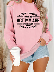 Damen Sweatshirt mit humorvollem Aufdruck und lässigem Schnitt