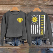 Damen Sweatshirt mit kreativem Softball-Design