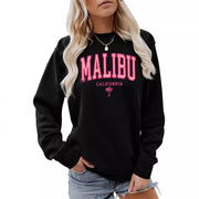 Damen Sweatshirt mit beschwingtem Malibu Schriftzug und lässigem Schnitt