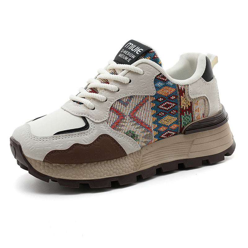 Damen Sportliche Sneakers mit einzigartigem Tribal-Muster und atmungsaktiver Mesh-Oberfläche