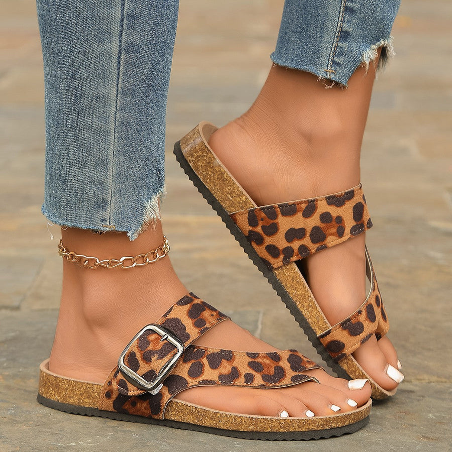 Damen Zehentrenner-Sandalen mit geflochtenen Riemen und rutschfester Sohle Heidi-Mode