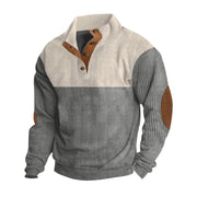 Herren modischer Stehkragen-Pullover mit eleganten Knöpfen Aliams