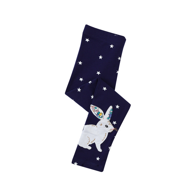 Mädchen Leggings mit verspieltem Hasen- und Sternenmotiv Drune