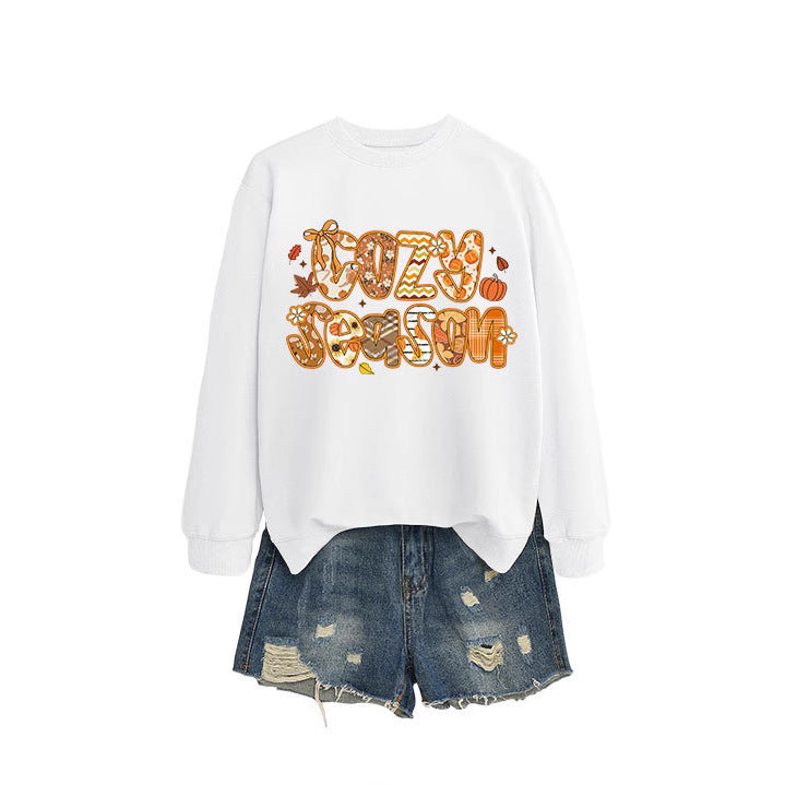 Damen Sweatshirt mit kreativem Herbstdesign und lässigem Schnitt