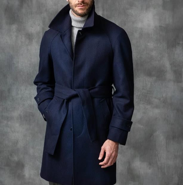 Herren eleganter Doppelreiher-Wollmantel Aliams