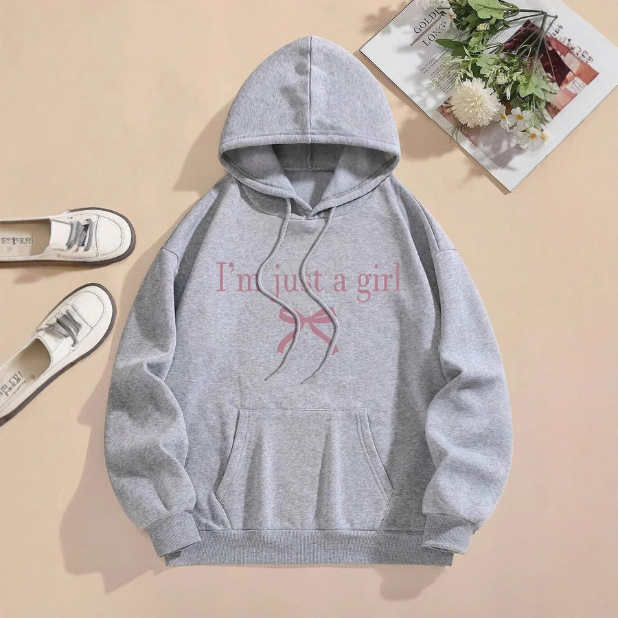 Damen Kapuzenpullover mit modernem Spruch und klassischem Schnitt