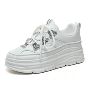 Damen Sportliche Chunky Sneakers mit Glitzer-Applikationen
