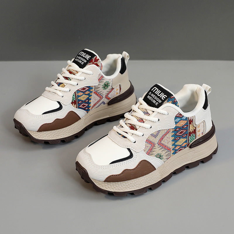 Damen Sportliche Sneakers mit einzigartigem Tribal-Muster und atmungsaktiver Mesh-Oberfläche