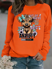 Damen Sweatshirt mit kreativem Hundedesign und inspirierendem Schriftzug