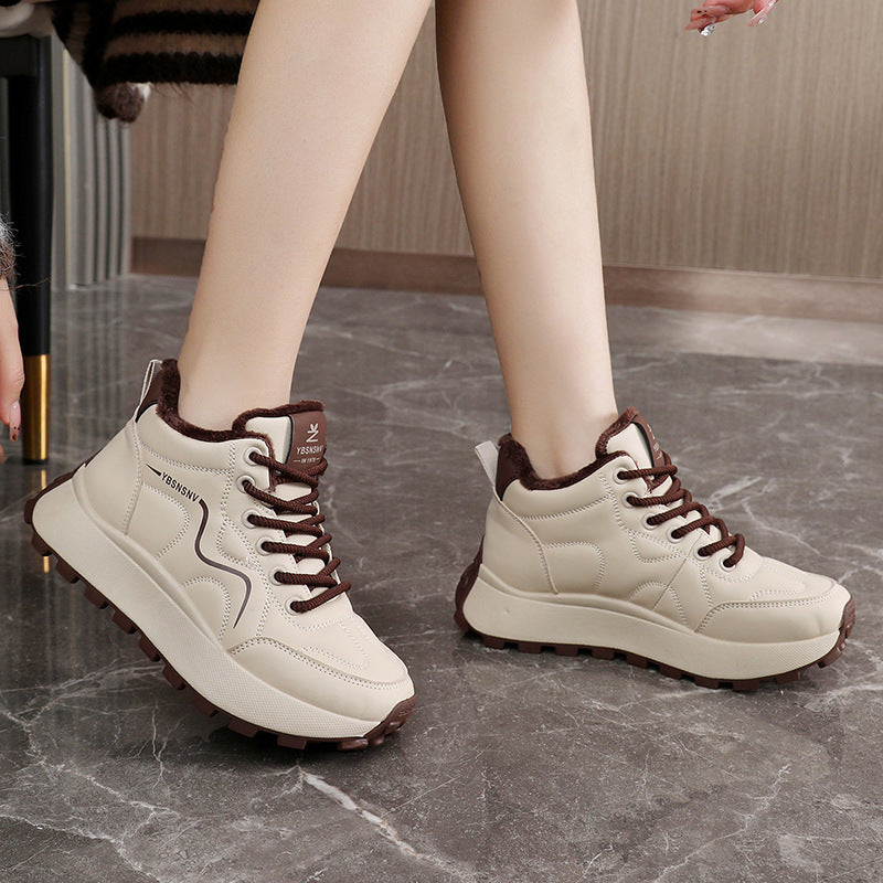 Damen Winterliche High-Top Sneakers mit Wärmeisolierung und rutschfester Sohle