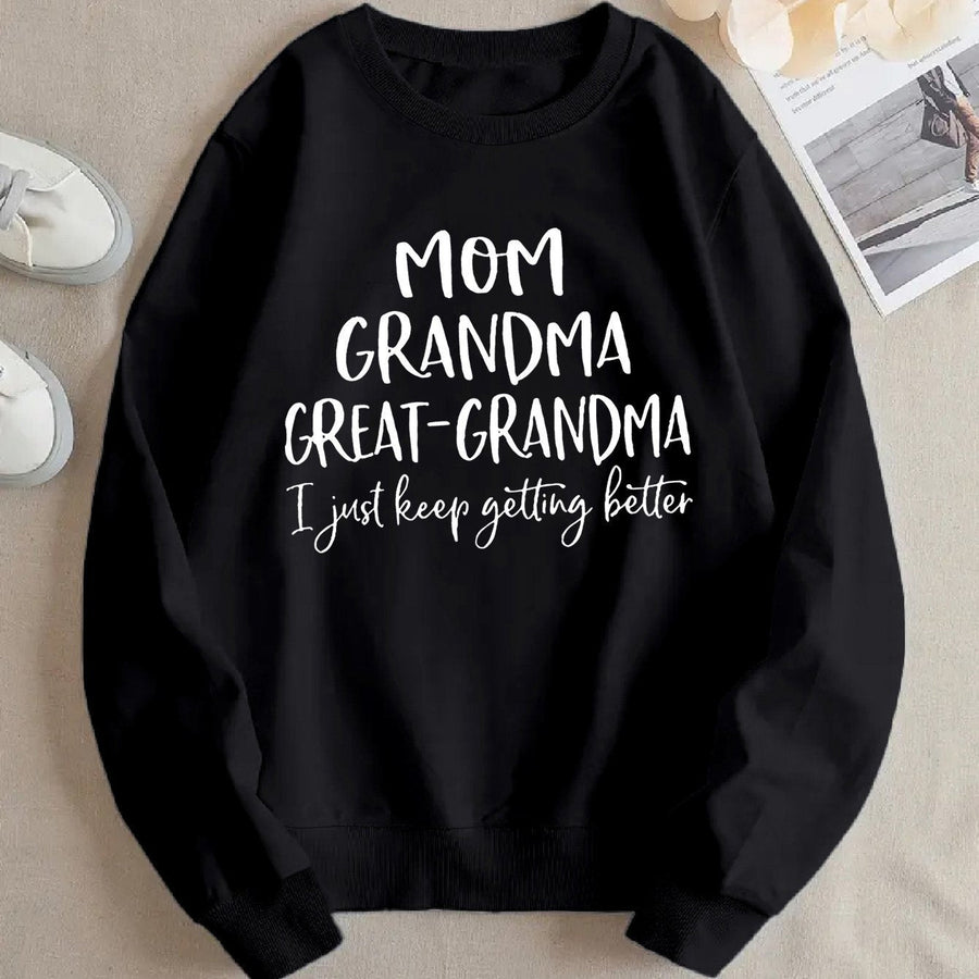 Damen Sweatshirt mit kreativem Familienaufdruck und bequemer Passform