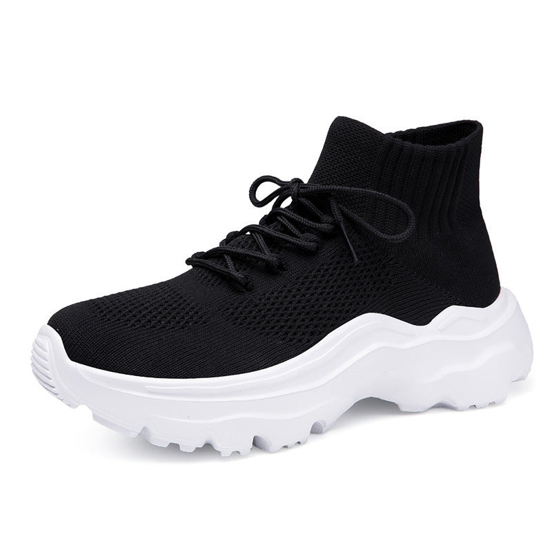 Damen Strick-Sneakers mit hohem Kragen und rutschfester Sohle
