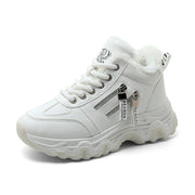 Damen gefütterte High-Top Sneakers mit modischem Design und praktischen Reißverschlussdetails