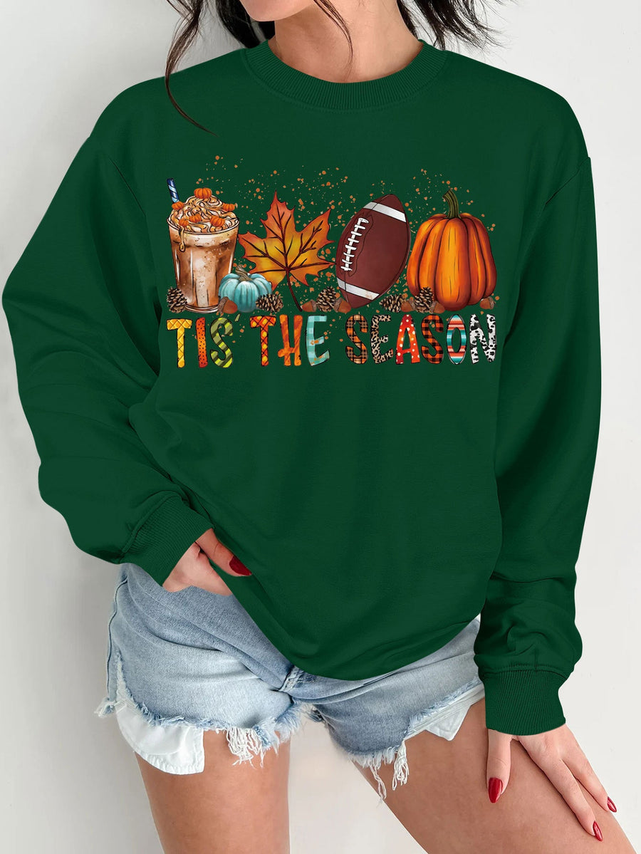 Damen Sweatshirt mit herbstlichem Motiv und lässigem Schnitt