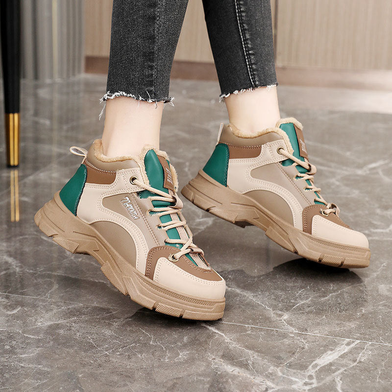 Damen warme High-Top Sneaker mit kuscheligem Innenfutter