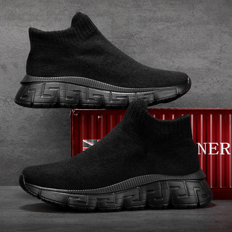Damen Strick-Sneaker mit elastischem Knöchelabschluss