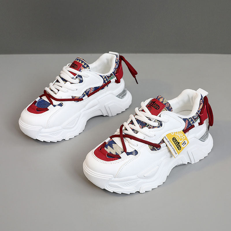 Damen Sportliche Chunky Sneakers mit exklusivem Mustermix und strapazierfähigem Obermaterial