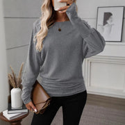 Damen Lässiges Langarmshirt mit weitem Schnitt und eleganter Silhouette