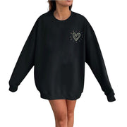 Damen Oversized Sweatshirt mit niedlichem Herzmotiv und lässigem Schnitt