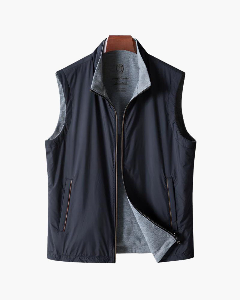 Luka | Schlank geschnittene Bodywarmer Schwarze Zip up Weste