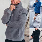 Herren kuscheliger Fleece-Pullover mit praktischem Kängurutasche Aliams