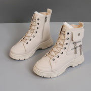 Damen High-Top Winterstiefel mit modischem Reißverschluss und dämpfender Sohle