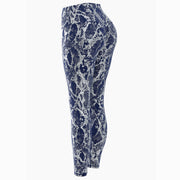 Damen nan hoch taillierte Sportleggings mit formender Kompression und strukturierter Schlangenprägung Drune