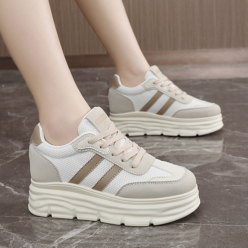 Damen Sportliche Plateau Sneakers mit atmungsaktivem Mesh-Obermaterial und dämpfender Laufsohle