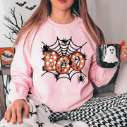 Damen Sweatshirt mit kreativem Halloween-Spinnennetzdesign