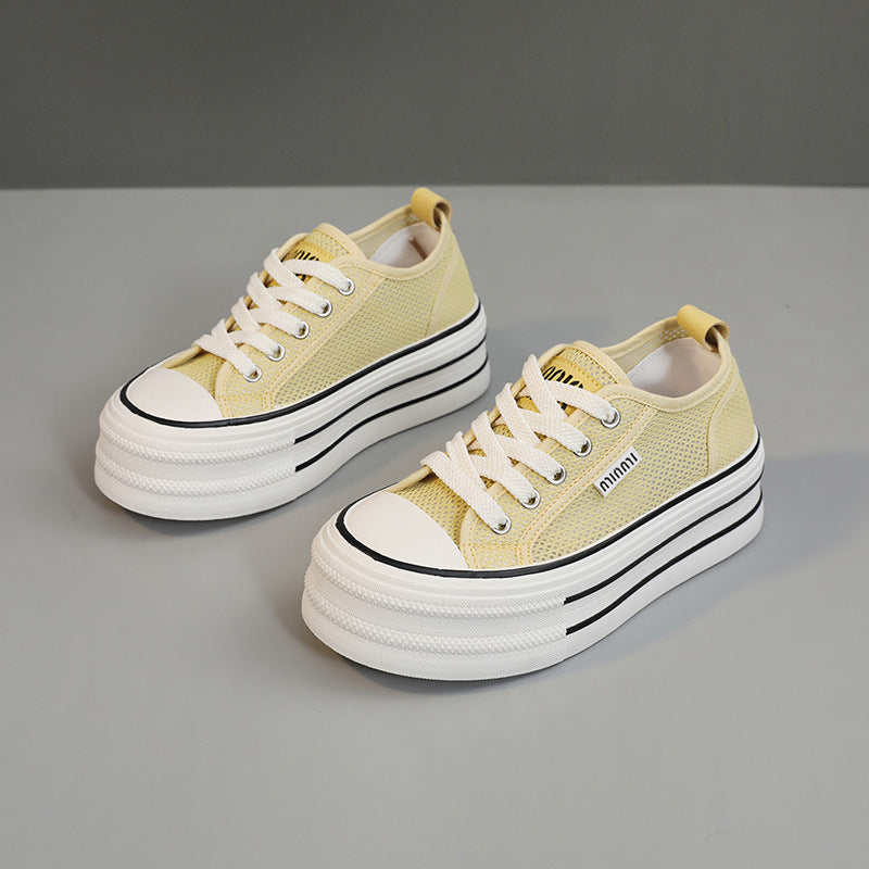Damen Plattform Sneakers aus atmungsaktivem Mesh mit modischem Design