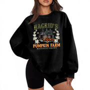 Damen Sweatshirt mit gemütlichem Rundhalsausschnitt und herbstlichem Kürbis-Motiv