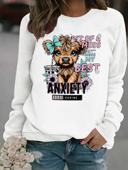 Damen Sweatshirt mit kreativem Hundedesign und inspirierendem Schriftzug