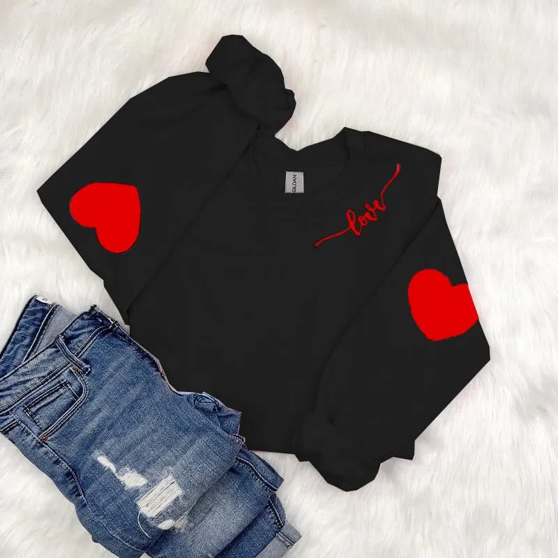 Damen Sweatshirt mit Herzen-Design und lässigem Schnitt