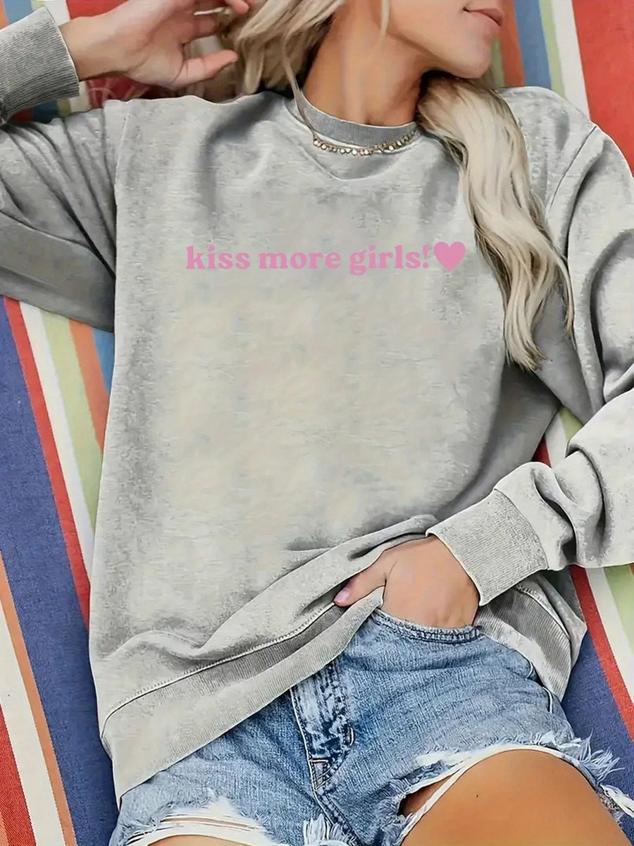 Damen Sweatshirt mit inspirierendem Schriftzug und lässiger Passform