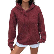 Damen Kapuzenpullover mit floralen Prägungen und großzügiger Passform