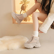 Damen Winterliche High-Top Sneaker mit kuscheligem Fleece-Futter und rutschfester Sohle