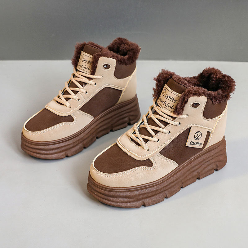 Damen Winterliche Hochstiefel mit kuscheligem Innenfutter